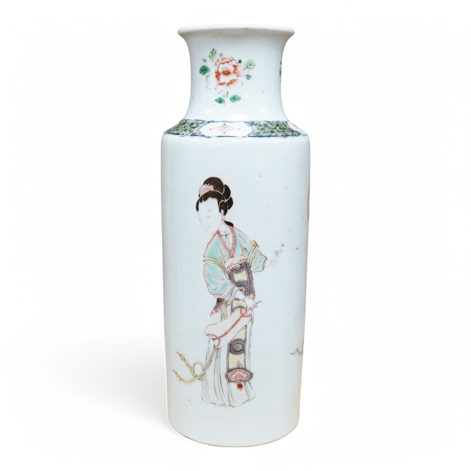 A Chinese famille verte porcelain vase, 28cm. Condition - good